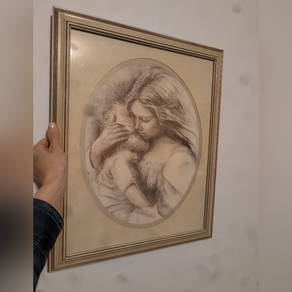 Framed Art Print with Cream and Brown Tones